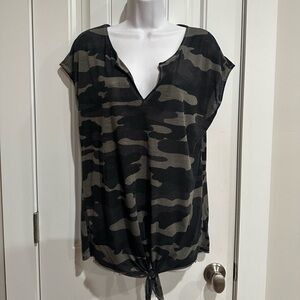 LUCKY BRAND Camo Print Top, Size L